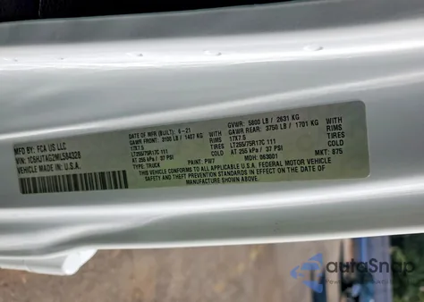 2021 Jeep Gladiator Sport из США, поврежденный, VIN 1C6HJTAG2ML584328